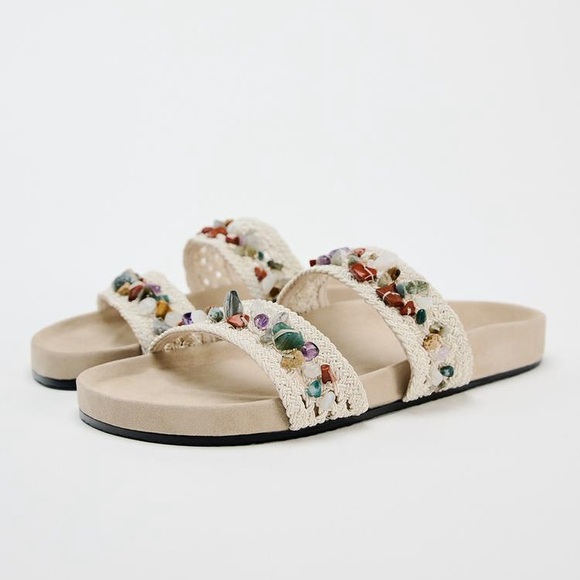 ZARA FLAT STRAPPY SANDALS - Picture 3 of 9
